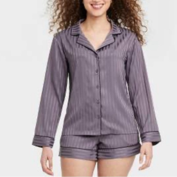 NWT Auden 2pc purple luxe satin Pajama Set size Medium - Picture 1 of 1